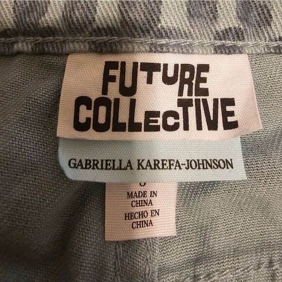 NWT FUTURE COLLECTIVE Straight Leg Checkered Denim Pant - Size 8 - Picture 10 of 12